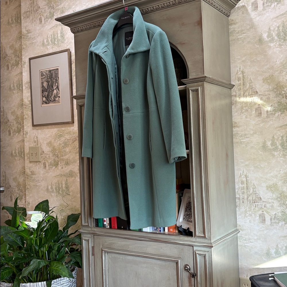 Talbots Women's aquamarine wool coat - Picture 9 of 9